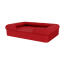 Un lit pour chien rouge en mousse à mémoire de forme.