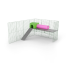 Plate-forme pour lapins Zippi avec un abri et un tunnel de jeu pour lapins de garenne