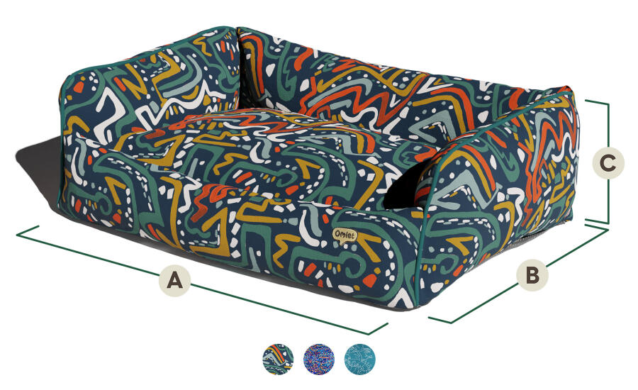 Dimensions du lit pour chien Omlet nest - nouveaux inserts.