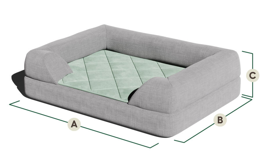 Dimensions du lit pour chien Topology avec coussin.