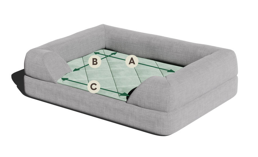 Dimensions intérieures du lit pour chien Topology avec matelas.