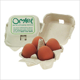 Une boîte à œufs Omlet avec 4 œufs