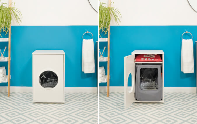 Maya enclosed cat litter box with storage