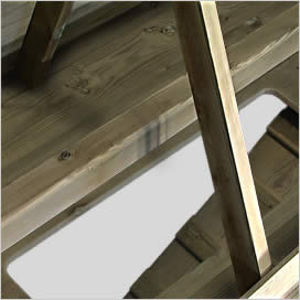 View of ramp from inside Boughton chicken coop.